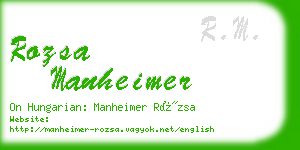 rozsa manheimer business card